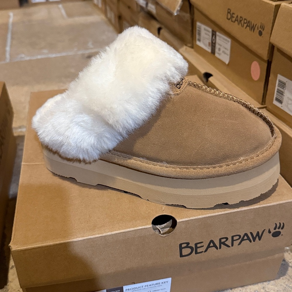 Bearpaw Retro Loki Iced Coffee platform slippers